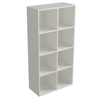 OSCHF 8-Cube Storage Shelf Bookcase - Wooden 4-Tier Floor Standing Open Bookshelf, Modern TV Stand up to 55 Inchs for Home and Office, Warm White