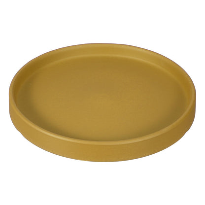 YELARXI 6.7 Inch Ceramic Plant Saucers, Round Flower Planter Water Trays Ceramic Plant Saucer Pot Tray -Fitting for (Outdoor/Indoors/Garden/Planting/Water/Flower/Coffee) Yellow