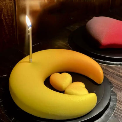 EchoDone Crescent Moon Shape Silicone Cake Pan, Moonlight Sonata Mousse Cake Bread Pizza Baking Mold Kitchen Bakeware Tools