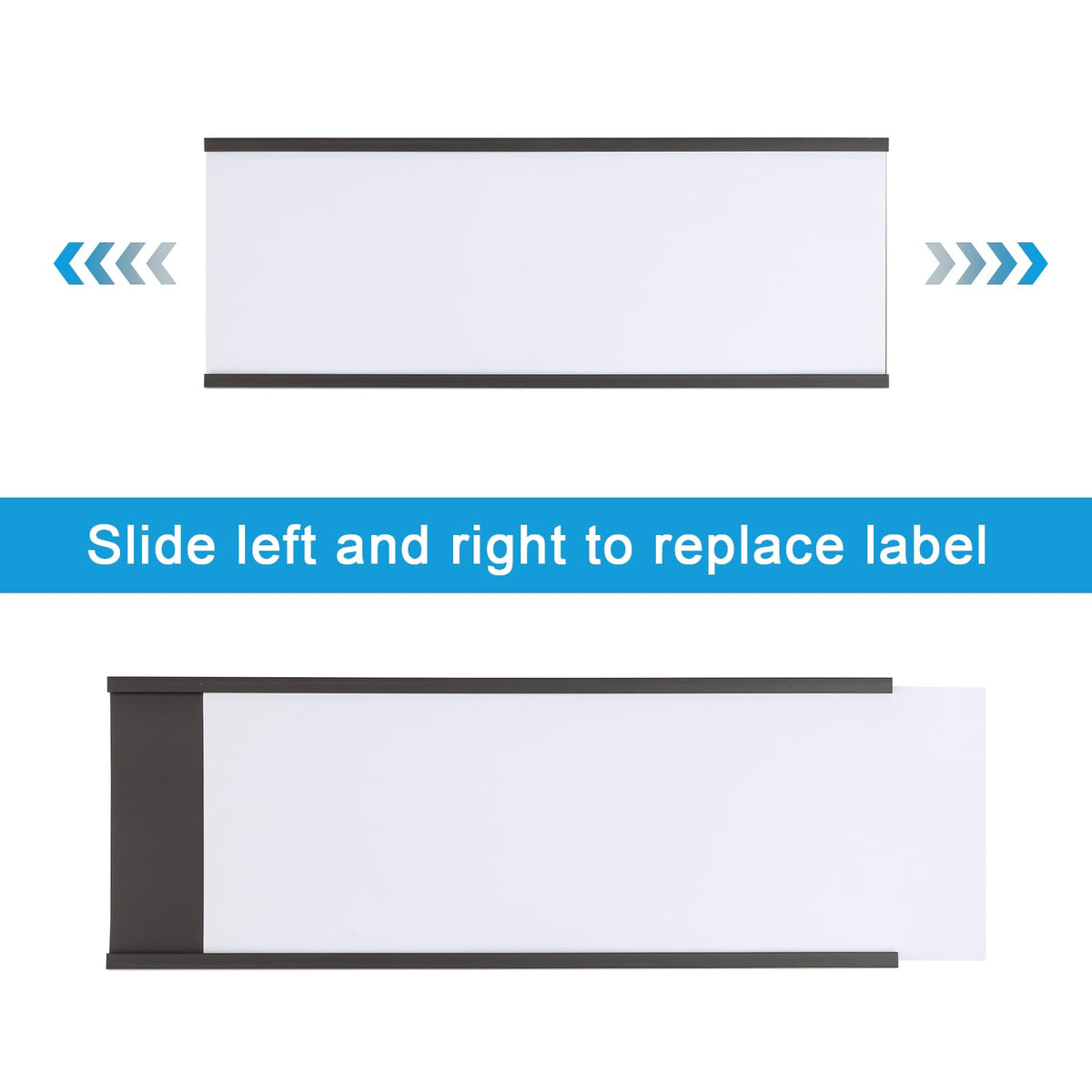 Eeoyu Magnetic Label Holders with Magnets Magnetic Data Card Holders with Clear Plastic Protectors for Metal Shelf, Whiteboard, Set of 50 (3 x 8 Inch)