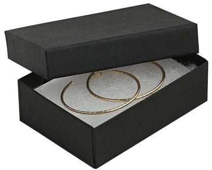 RJ Displays 25 Pack Cotton Filled Matte Black Color Cardboard Paper Jewelry Gift and Retail Boxes 3.5 X 3.5 X 1 Inch Size #33 (5 pcs Each of #11/#21/#32/#33/#82)
