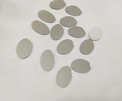 100pcs of Oval Mosaic Tiles,Mosaic Glass Mirror Pieces for DIY Crafts Vases Flowerpots Home Decoration Arts (Silver Mirror)