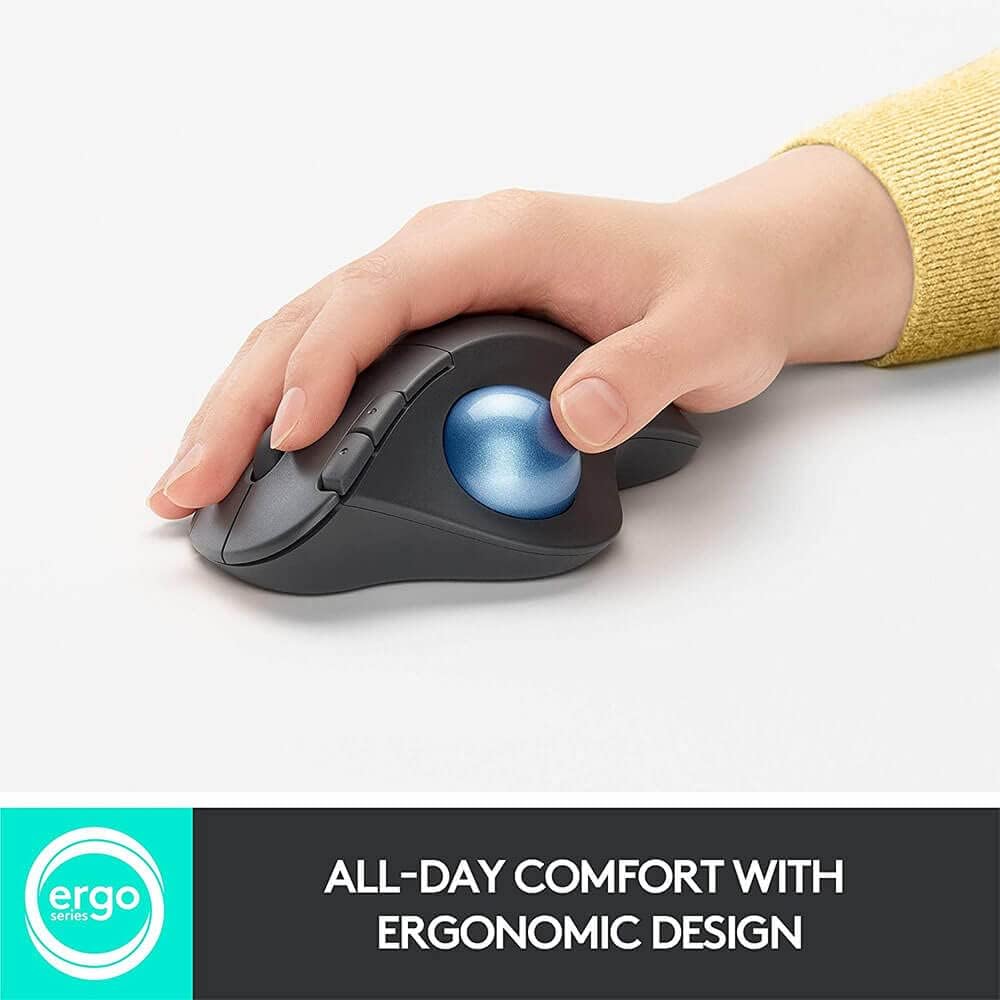 Logitech M575 Ergonomic Wireless Trackball USB Mouse, Black (910-005869)