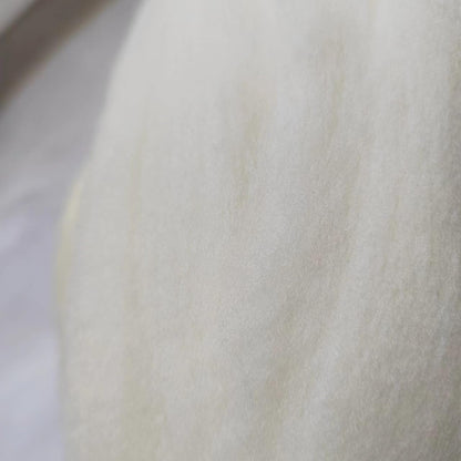 iMongol 100% Merino Wool Roving Top Yarn for Spinning Arm Knitting Felting Undyed Natural White Wool Combed Stuffing (2oz, Wool Top)