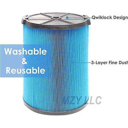 VF5000 3-Layer Pleated Paper Vacuum Filter for RIDGID 5-20 Gallon Vacuums, VF3502 Replacement Vacuum Bags Compatible with Ridgid Wet/Dry Vacuum 12-16 Gallon