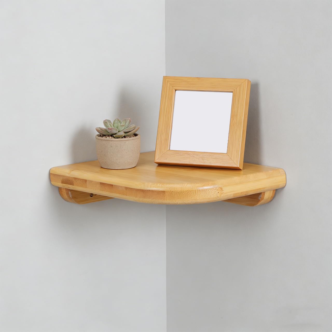 Didiseaon Corner Shelf Wall Mount, Wooden Small Floating Shelves for Bedroom Living Room, Corner Organizer Rustic Wood Board 7. 9" x5. 9"