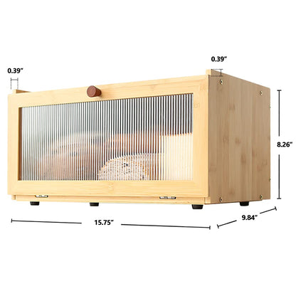 ETMI Bamboo Bread Box for Kitchen Counter-Large Capacity Bread Storage Container Farmhouse Bread Box with Window Bread Holder