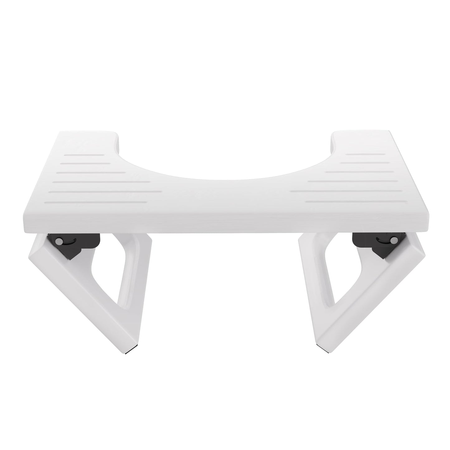 AmazerBath 7 Inches Bamboo Toilet Stool Squat for Adults, Foldable Poop Stool for Bathroom, 0.79" Thickness Potty Step Stool with Non-Slip Strip, No Assembly Required, Space-Saving, White