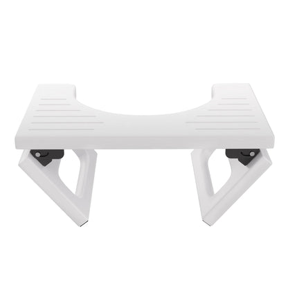 AmazerBath 7 Inches Bamboo Toilet Stool Squat for Adults, Foldable Poop Stool for Bathroom, 0.79" Thickness Potty Step Stool with Non-Slip Strip, No Assembly Required, Space-Saving, White