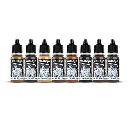 Vallejo - Model Color Effects Wood & Leather Set | Modeling Acrylic Paints | 8 Bottles x 18 ml (0.60 fl.oz.)