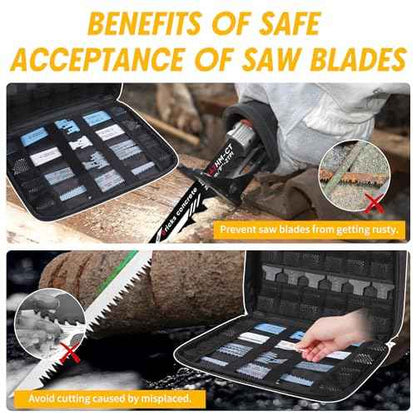 Portable Zipper Saw Blade Storage Case,Empty Case for Sawzall Saws/Sabre Saws Organization,Wood Pruning Saw Blades Carring Case Reciprocating Saw Blades Holder Bag Only