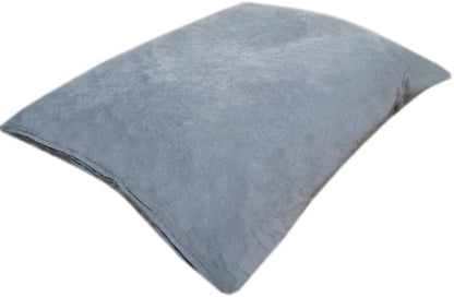 Durable Comfort Micro-Cushion Memory Foam Pet Dog Pillow Bed with Waterproof Liner + External Cover for S,M,L Dogs- Complete Set (Gray Microsuede, 36''x29'')