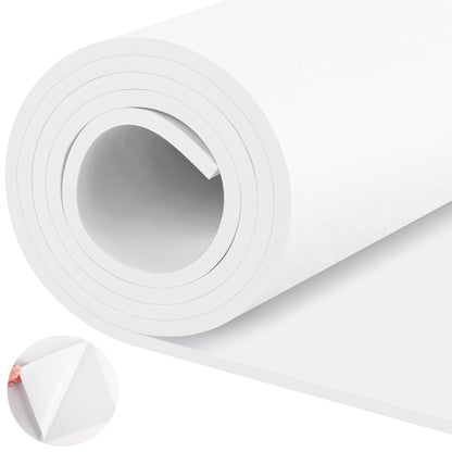 ToLanbbt Self Adhesive EVA Foam Roll - 1/4” Thick, 12” x 59” White Closed Cell EVA Foam Sheets, Weatherproof Soundproof Padding for Automotive, Cabinet, Furniture, Crafts, DIY