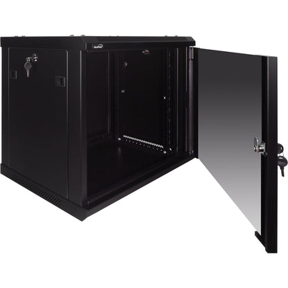 Navepoint 9U Deluxe IT Wallmount Cabinet Enclosure 19-Inch Server Network Rack with Locking Glass Door - Black