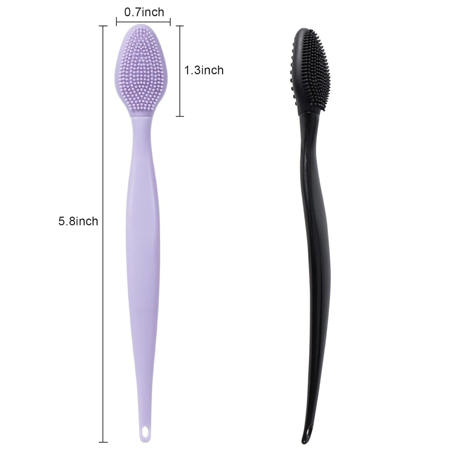 Silicone Facial Cleansing Brush 3 Pack, Beomeen 4 in 1 Handheld Face Scrubber for Deep Gentle Exfoliating, Double-Ended Face Wash Scrub Brush for Face Skincare and Massage (Green)