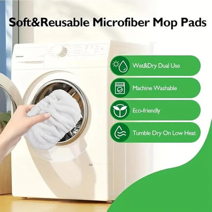 Reusable Microfiber Mop Pads Washable Wet Pads Compatible
