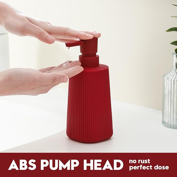 Small Soap Dispenser for Bathroom and Kitchen, Modern Farmhouse Striped Style