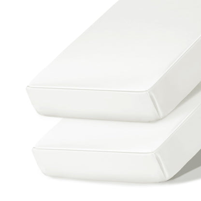 Ersmak 2 Pack Satin Crib Sheets for Baby, Silky Comfy Breathable Crib Sheets for Standard Crib and Toddler Mattresses (White, 28 x 52 x 9 in)
