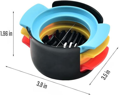 Egg Slicer, 3-In-1 Stainless Wire Egg Slicer, Suitable for Hard Boiled Eggs, Soft Fruit, Cutting out Regular and Beautiful Shapes