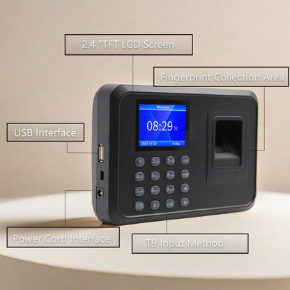 MIKONIYA Time Clock,Time Clocks for Employees Small Business,Attendance Machine with Fingerprint,Password Punching in One,Office Fingerprint Time Clock with 500 Faces (F01)