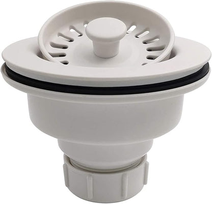 White Polymer Drain Kitchen Sink Drain Assembly