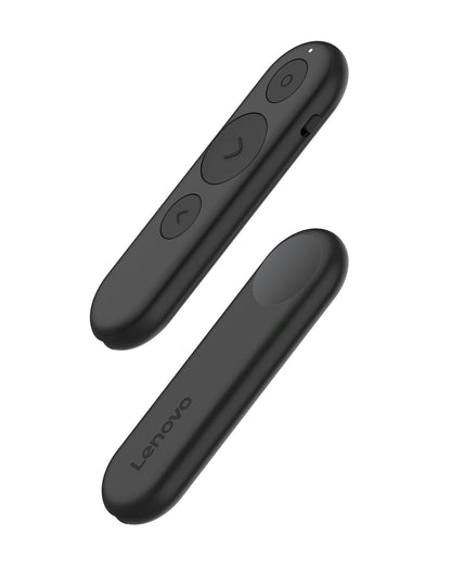 Lenovo Portable Rechargeable Presentation Remote – Bluetooth® 5.3 Wireless Clicker with Digital Pointer, USB‑C Charging, Ultra‑Lightweight, for Windows 10 or Later & macOS 12 or Later, Black