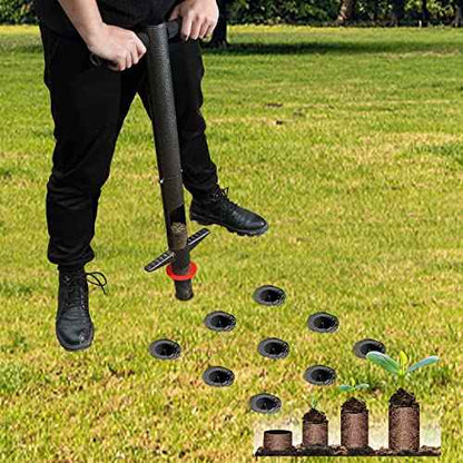 BsBsBest Bulb Planter, 33.5 inch Long Handle Bulb Planter Tool, Garden Sod Plugger for Planting or Weeding, Planter Tool to Dig Hole for Soil Test, Flower Bulbs Planting Tool