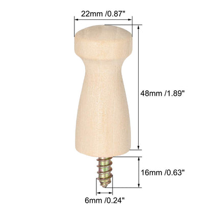 uxcell Wall Hooks Screw-On Solid Wood Hook Coat Hook Shaker Pegs Decorative Wall Mount Hook 22mmx48mm(DxL) No Paint, 6pcs