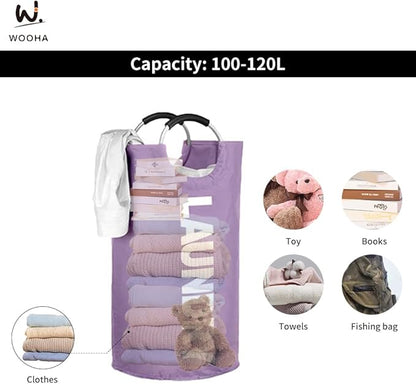 WOOHA Laundry Basket, Laundry Hamper, Collapsible Folding Clothes Hamper
