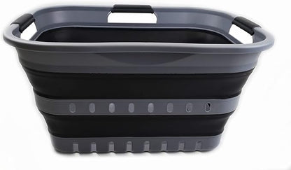 SAMMART 30L Collapsible 3 Handled Plastic Laundry Basket