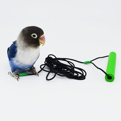 Bird Foot Chain with Flying Latex Elastic Training Rope Outdoor Parrot Ankle Foot Ring Accessories Bird Harness Leash Prevent Escaping (Model4-With 78.7inch Leash)