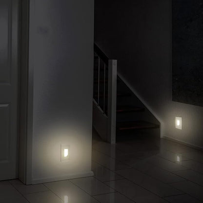 TOPGREENER Full Face LED Decorator Guide Light with Auto Sensor, White. | 120VAC/15A Night Light with Automatic Daylight Sensor Soft Glow for Hallway, Bedroom, Bathroom