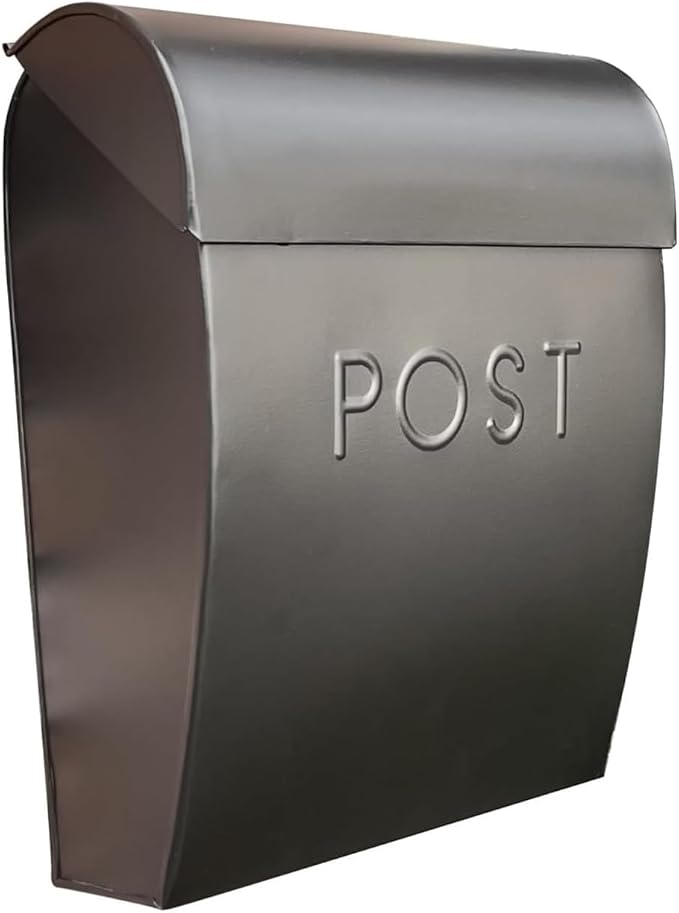 NACH Large Wall Mount Mailbox, 15.07 x 12.44 x 5.39 inches, Black Mailboxes for Outside Wall Mount, Waterproof - The Sylvia Mailbox