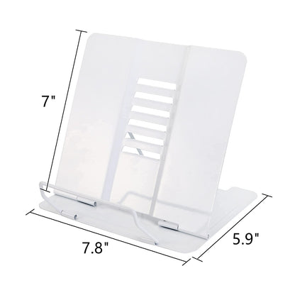 Dicunoy Set of 2 Metal Desk Book Stand, Adjustable Reading Rest Book Holder, Sturdy Bookstands for Recipes, Textbooks, Tablet, Music Books, Cookbook, Recipe, iPad, Magazine, Menu