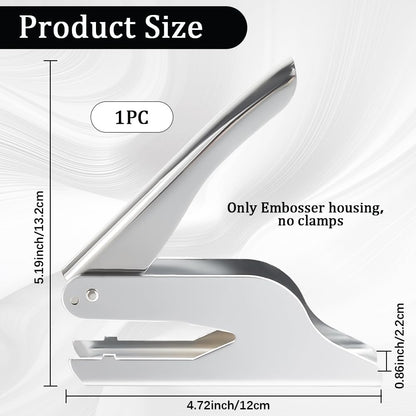 CRASPIRE Embosser Seal Stamp Handheld Embosser Stamp Stainless Steel Hand Held Library Notary Silver Sealing Embossing Stand for Official School Books Gifts Envelopes Napkins Paper Invitation