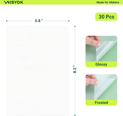 WISYOK 50Pcs Shrinky Film, Shrinky Plastic Sheets for DIY, Keychains, Crafts Ornament and Gifts, 8.2X5.8inch