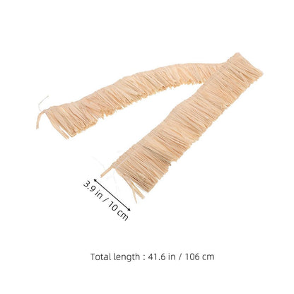 NUOBESTY Raffia Grass Skirt with Fringe Tassels Handmade Natural Raffia for DIY Crafts Hawaiian Party Decorations
