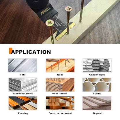 FEWELL 20PCS Titanium Oscillating Saw Blades, Universal Multitool Blades for Hard Materials, Metal, Wood, Plastic, Nails Fits Most Tools