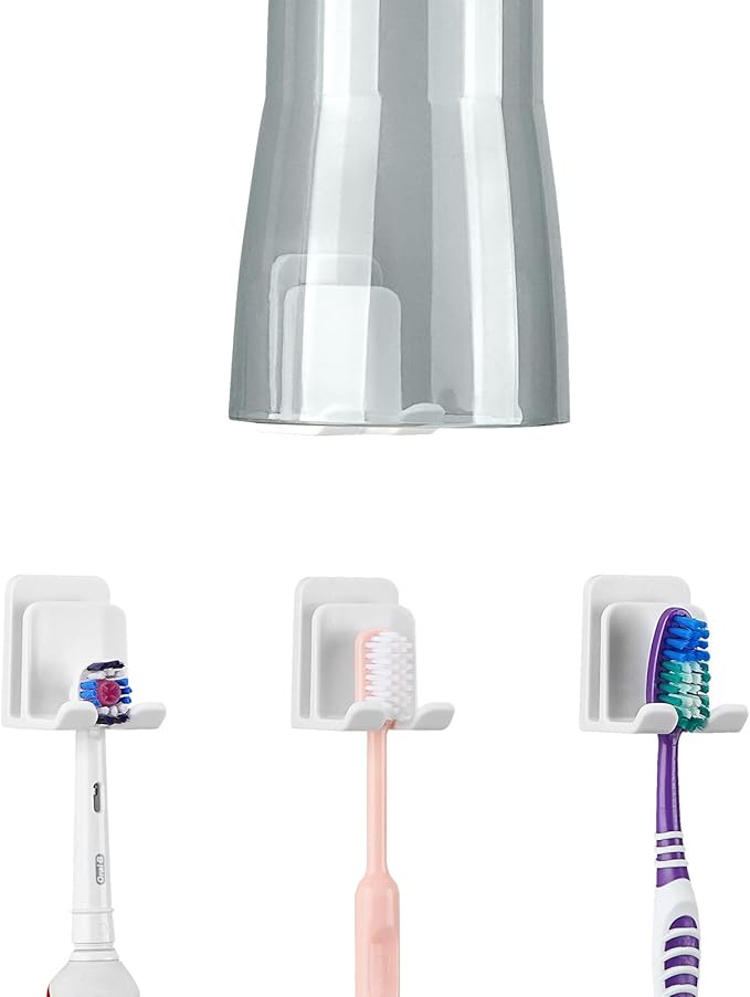 4 PCS Toothbrush Holder Wall Mounted