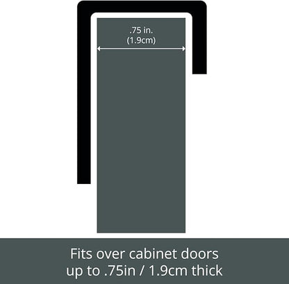 mDesign Steel Hanging Cabinet Storage Organizer Holder for Kitchen, Pantry - Holds Plastic, Sandwich, Garbage, Grocery and Trash Bags; Wrap, Foil, Pack - Spira Collection - Black