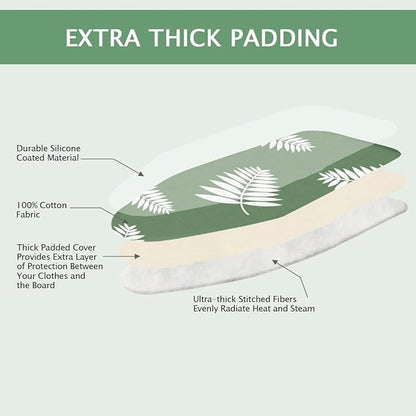 SheeChung Ironing Board Cover and Pad 18“x49”, Thick Scorch Resistant Padding