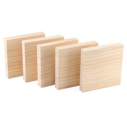 LEXININ 10 PCS 6 x 6 x 1 Inch Wood Carving Blocks, Wooden Blocks, Unfinished Whittling Blocks for Crafts, DIY Projects, Carving