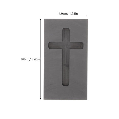 4pcs Gold Silver Graphite Ingot Mold Cross Shape Jewelry Melting Tool for Casting High Thermal Stability Conductivity for Melting Alloys