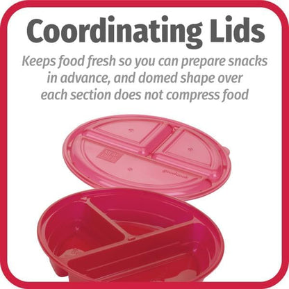 GoodCook Meal Prep Containers Set Microwave & Dishwasher-Safe Round Food