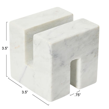 Creative Co-Op Contemporary Marble Cookbook Stand, White