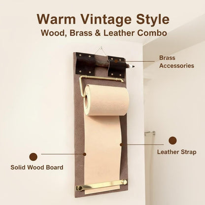 Alaviitsi Retro Clipboard Kraft Paper Dispenser, Wall Mounted 2.75 Inch Butcher Paper Roll Holder for Memo, to-Do List, Home and Work Decor