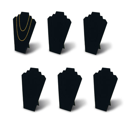 7TH VELVET 6pcs/ Pack 12.5inches Black Velvet Necklace Easel Jewelry Organizer Displays Stand with Reinforced Bracket