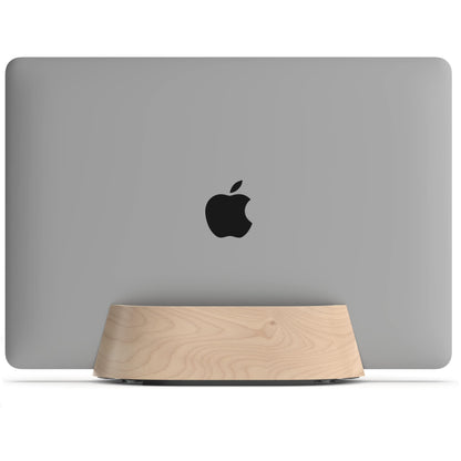 HumanCentric Vertical Laptop Stand in Maple Wood, Upright Adjustable Holder and Dock, Laptop Vertical Stand Fits MacBook Pro and Other Laptops .5" to 1.5", Clamshell Compatible