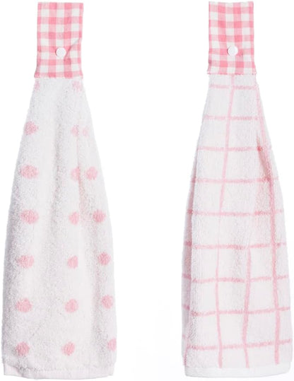 2 Pcs Kitchen Cotton Classical Striped Towel/Absorbent Towel/Hanging Towel/Hand