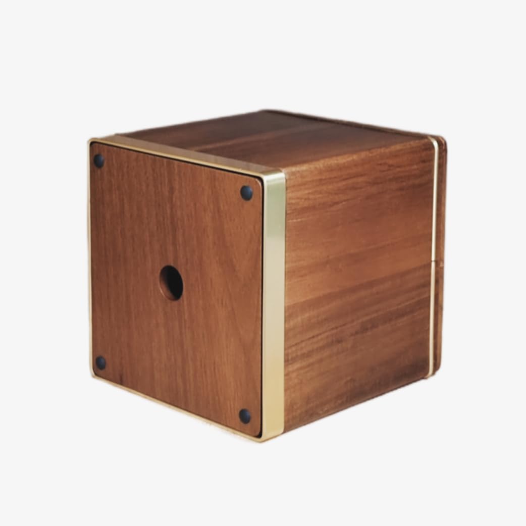 MIHIRO Acacia Wood Tissue Box Cover Square Wooden Facial Tissue Holder, Standard Size for Living Room Bedroom Dresser Hotel Bathroom Vanity Counter Office Desktop, Walnut Brown (Chestnut)